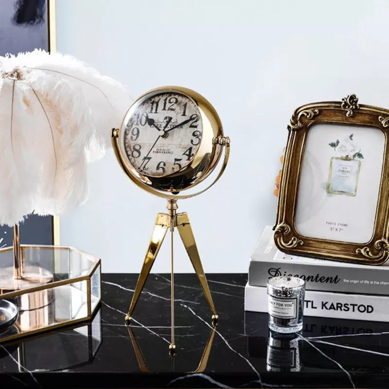 Antique Metallic Tripod Timepiece
