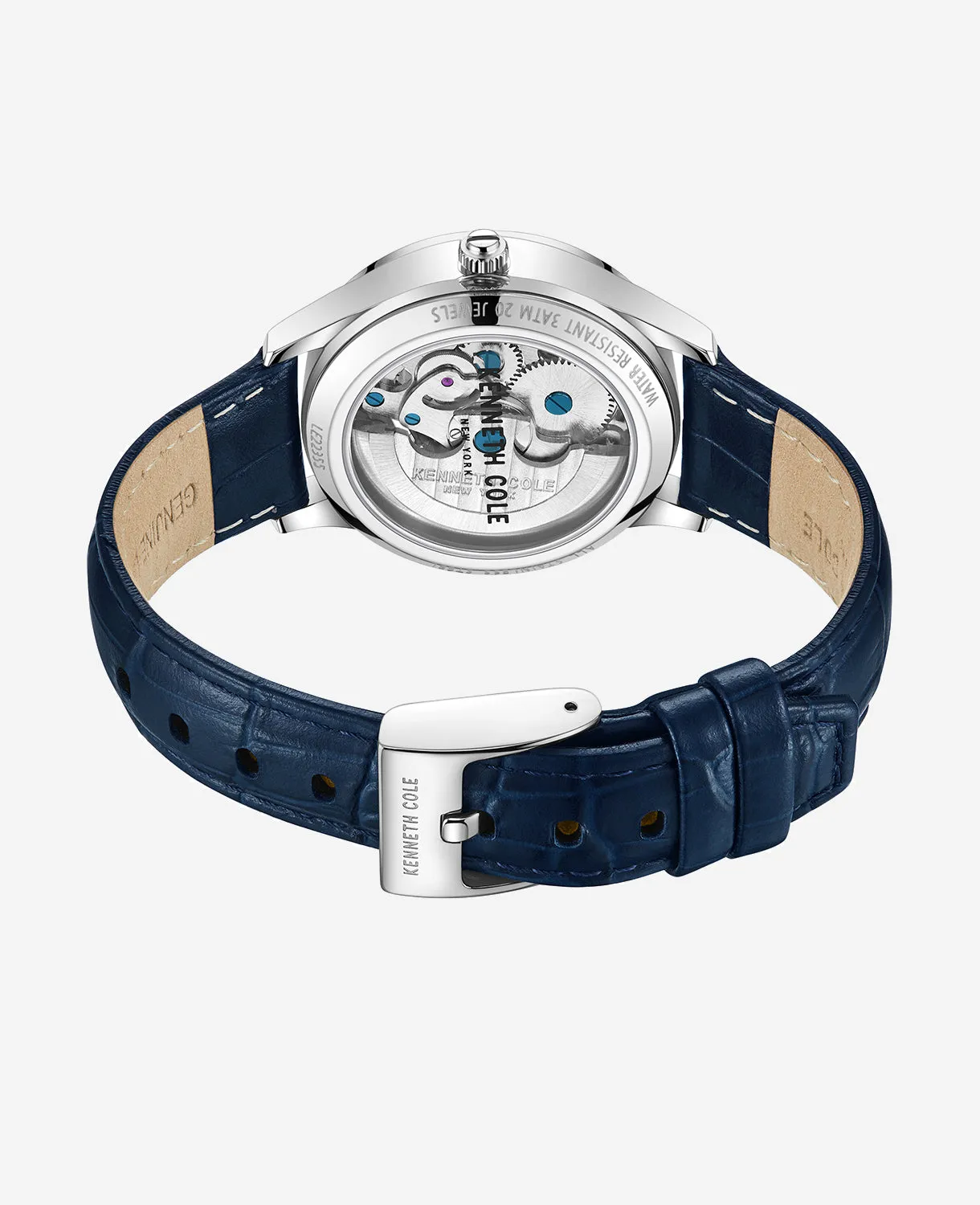 Automatic Diamond-Accented Leather Strap Watch