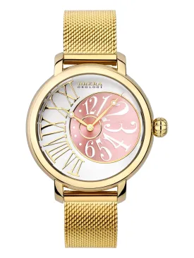 Brera Orologi "Valentina Elegant" BRVAEL3803 Silver/Pink/Gold Mesh Steel Bracelet Women's Watch