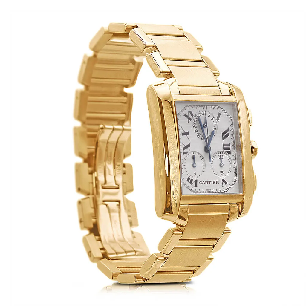 Cartier Tank Chronoflex 36 x 28mm Quartz Watch - 18ct Yellow Gold