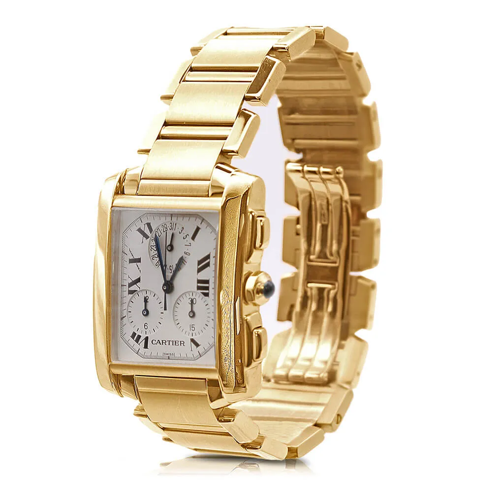 Cartier Tank Chronoflex 36 x 28mm Quartz Watch - 18ct Yellow Gold