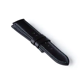 Leather Strap - Black/Green